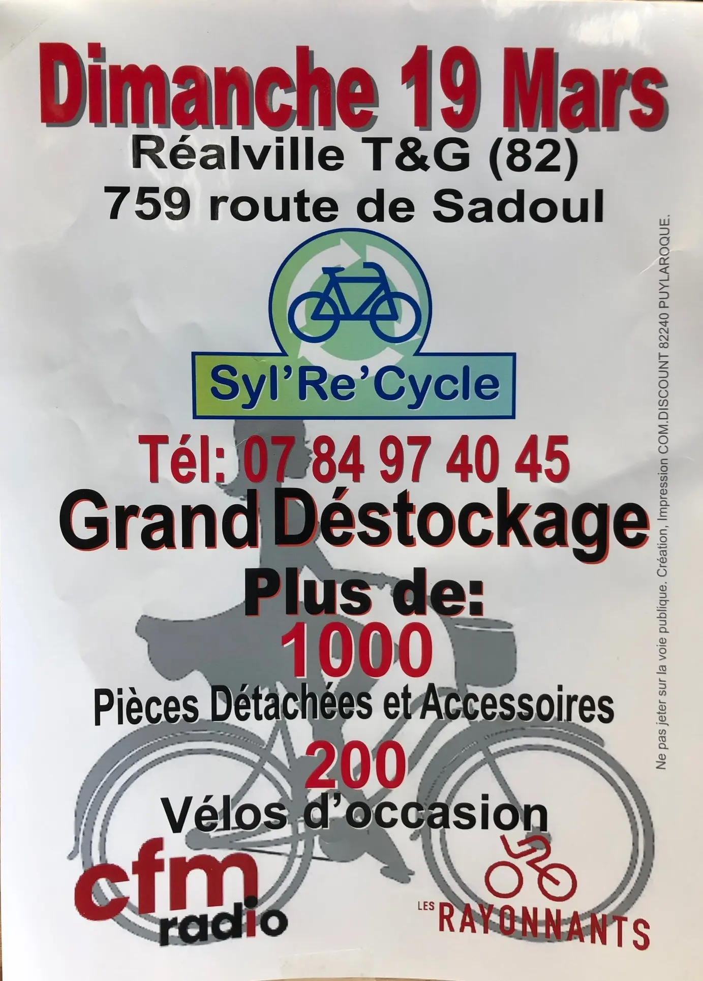 2023 03 19 affiche Velo destockage